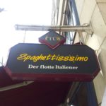 Bild vom Schild des Spaghettisssimo in der Tübinger Strasse Stuttgart