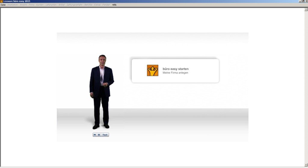 Erste Schritte beim Öffnen des Programms büro easy 2015 von Lexware