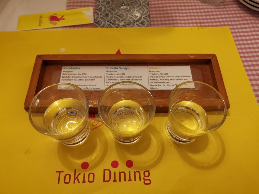 Reisewein (Sake) Probe im Tokio Dining (7,90 EUR)